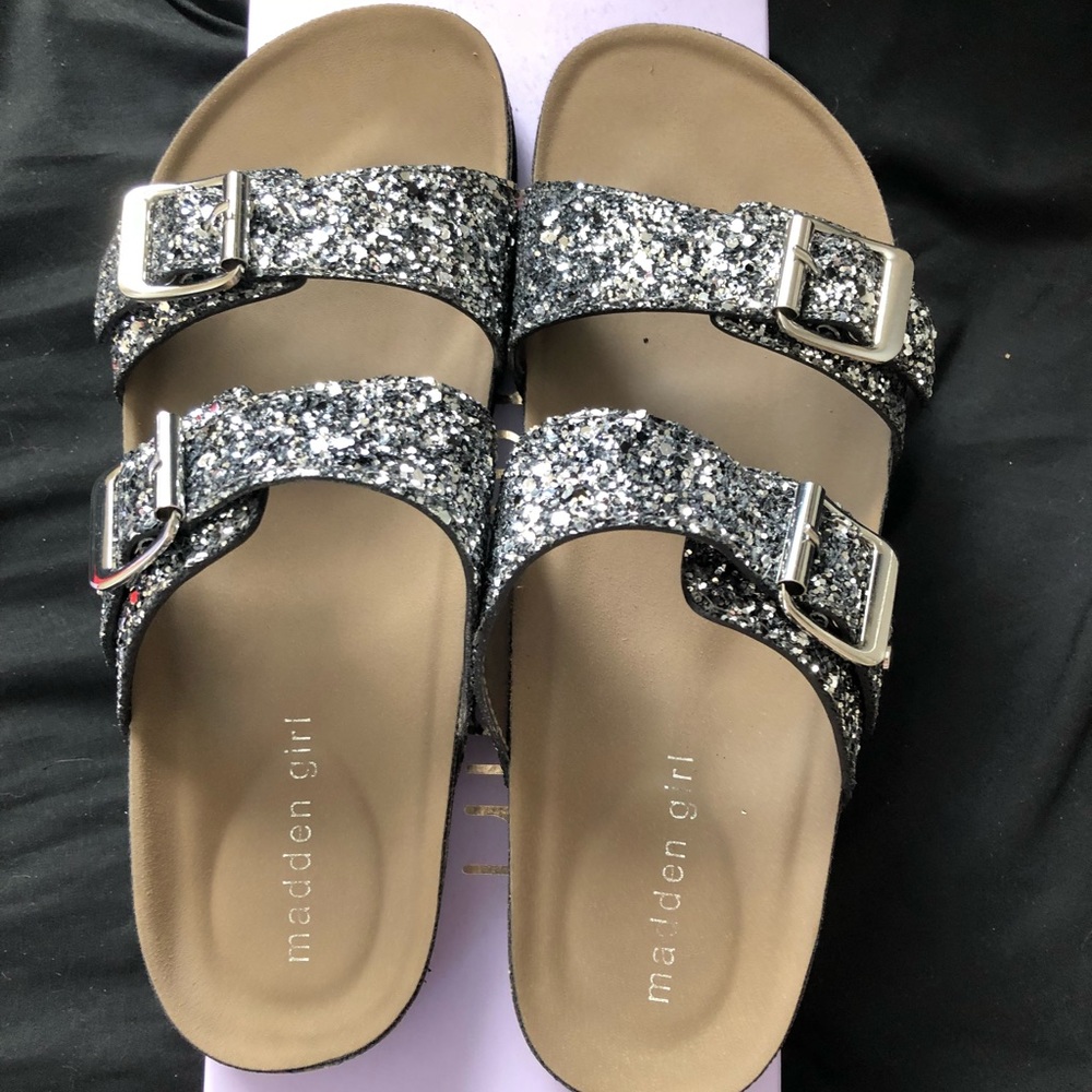 Size 7.5 Madden Girl glitter sandals